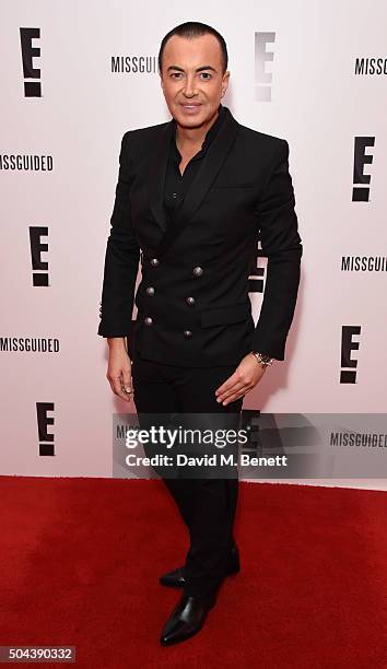 Julien MacDonald attends E!'s Live From The Red Carpet Golden Globes Watch Along Party held at St Martin's Lane Hotel on January 10, 2016 in London,...