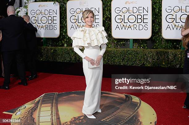 73rd ANNUAL GOLDEN GLOBE AWARDS -- Pictured: Actress Jane Fonda arrives to the 73rd Annual Golden Globe Awards held at the Beverly Hilton Hotel on...