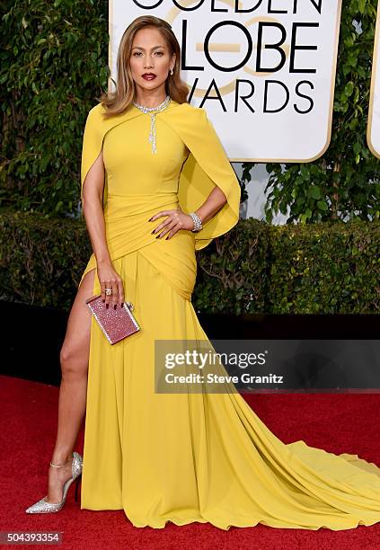 Entertainer Jennifer Lopez attends the 73rd Annual Golden Globe Awards held at the Beverly Hilton Hotel on January 10, 2016 in Beverly Hills,...