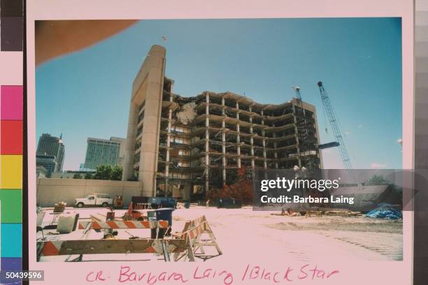 Bombed out shell of Alfred P. Murrah Federal bldg. Which was hit by suspected terrorist Timothy McVeigh.