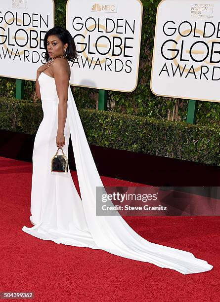 Actress Taraji P. Henson attends the 73rd Annual Golden Globe Awards held at the Beverly Hilton Hotel on January 10, 2016 in Beverly Hills,...