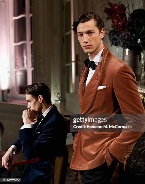 Models pose at the dunhill presentation during The London Collections Men AW16 on January 10, 2016 in London, England.