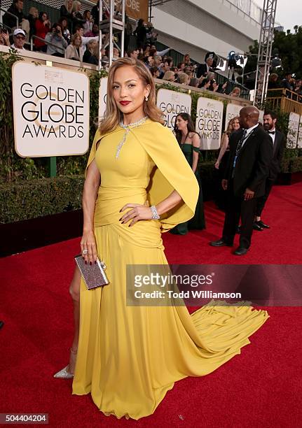 Actress Jennifer Lopez attends the 73rd Annual Golden Globe Awards at The Beverly Hilton Hotel on January 10, 2016 in Beverly Hills, California.