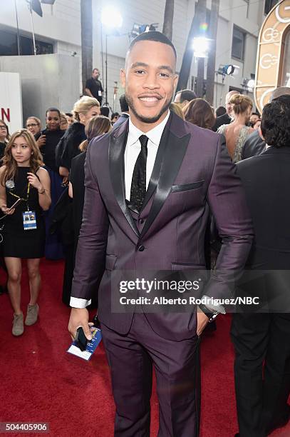 73rd ANNUAL GOLDEN GLOBE AWARDS -- Pictured: Actor Trai Byers arrives to the 73rd Annual Golden Globe Awards held at the Beverly Hilton Hotel on...