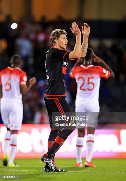 Stefan Kie§ling of the Bayer Leverkusen gestures during the match against Indepediente Santa Fe at the ESPN Wide World of Sports Complex on January...