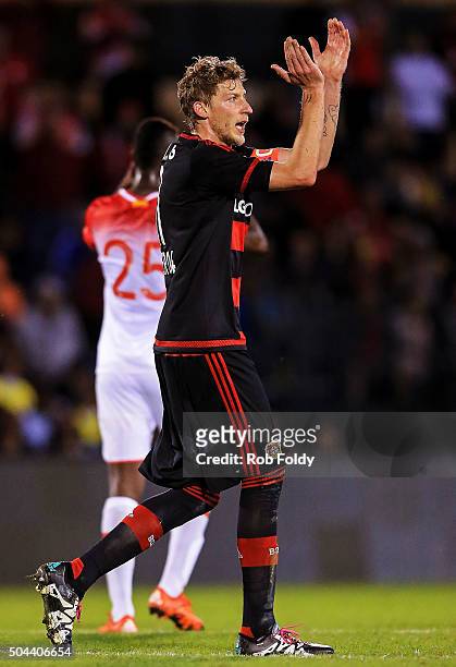 Stefan Kie§ling of the Bayer Leverkusen gestures during the match against Indepediente Santa Fe at the ESPN Wide World of Sports Complex on January...
