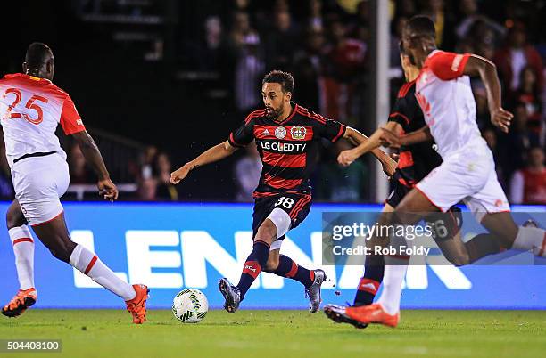 Karim Bellarabi of the Bayer Leverkusen in action during the match against Bayer Leverkusen at the ESPN Wide World of Sports Complex on January 10,...