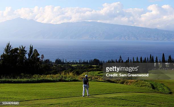 Jordan Spieth walks on the 17th hole during the final round of the Hyundai Tournament of Champions at the Plantation Course at Kapalua Golf Club on...