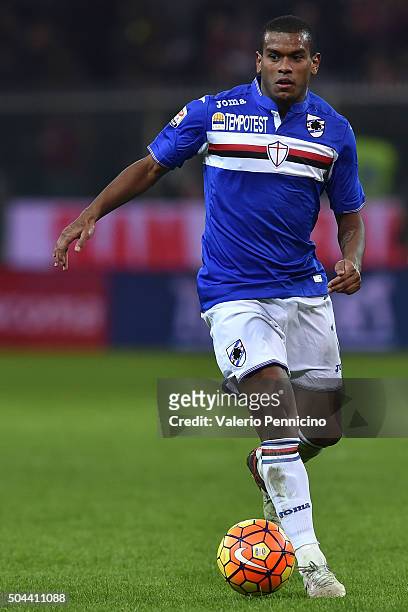 Lucas Martins Fernando of UC Sampdoria in action during the Serie A match between Genoa CFC and UC Sampdoria at Stadio Luigi Ferraris on January 5,...