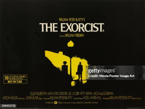 Poster for William Friedkin's 1973 horror 'The Exorcist' starring Max von Sydow.