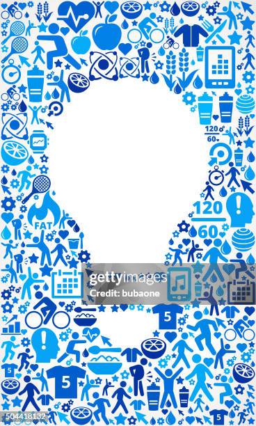 light bulb fitness and diet vector button pattern - studio seamless backdrop stock illustrations