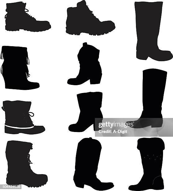 alle schuhe - arbeitsstiefel stock-grafiken, -clipart, -cartoons und -symbole