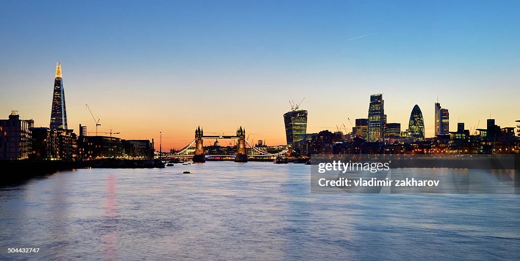 London skyline  at sunset