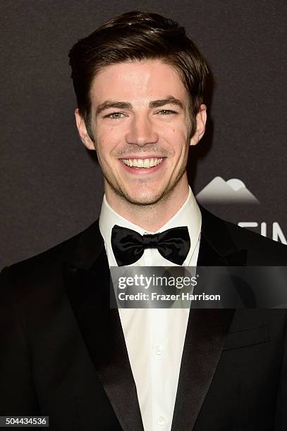 Actor Grant Gustin attends InStyle and Warner Bros. 73rd Annual Golden Globe Awards Post-Party at The Beverly Hilton Hotel on January 10, 2016 in...