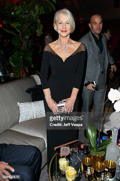 Actress Helen Mirren attends The Weinstein Company and Netflix Golden Globe Party, presented with DeLeon Tequila, Laura Mercier, Lindt Chocolate,...