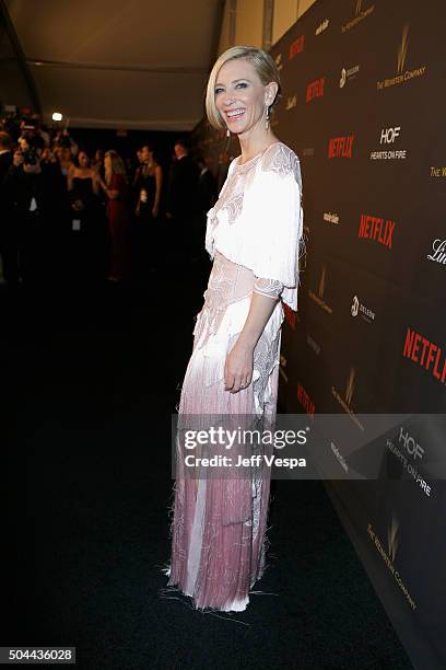 Actress Cate Blanchett attends The Weinstein Company and Netflix Golden Globe Party, presented with DeLeon Tequila, Laura Mercier, Lindt Chocolate,...