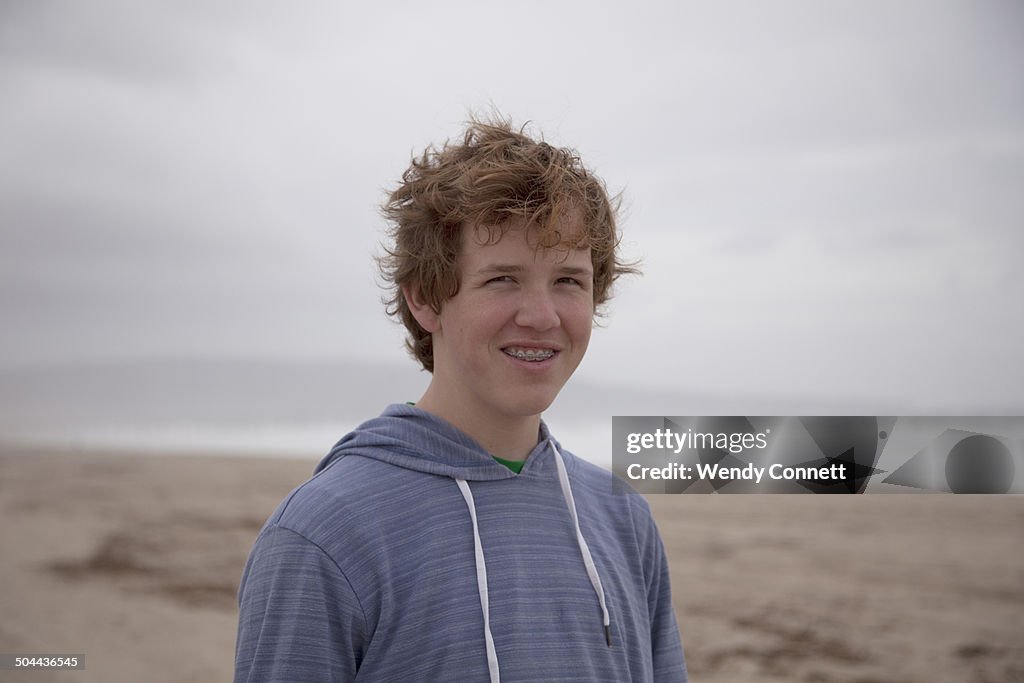 Teenage boy at the beach