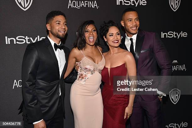 Actors Jussie Smollett, Taraji P. Henson, winner of Best Performance in a Television Series - Drama for 'Empire,' Grace Gealey, and Trai Byers attend...