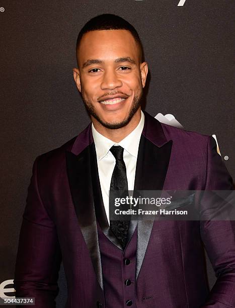 Actor Trai Byers attends InStyle and Warner Bros. 73rd Annual Golden Globe Awards Post-Party at The Beverly Hilton Hotel on January 10, 2016 in...