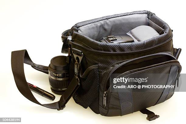 images of generic camera bags. - camera bag stock pictures, royalty-free photos & images