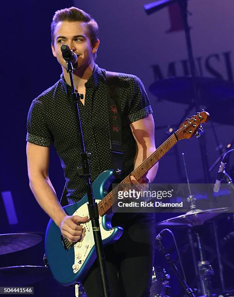 Hunter Hayes performs during Sam's Place - Music For The Spirit, Hosted by Steven Curtis Chapman at The Ryman Auditorium on January 10, 2016 in...