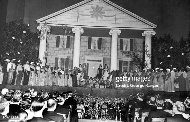 Elaborate stage set at the Gone With the Wind premiere.