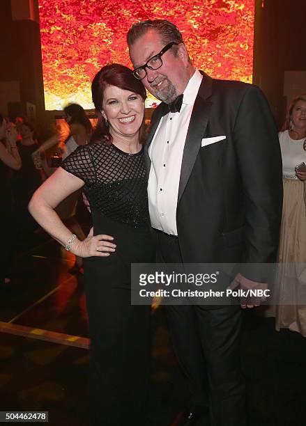 73rd ANNUAL GOLDEN GLOBE AWARDS -- Pictured: Actress Kate Flannery and Chris Haston during NBCUniversal's Golden Globes Post-Party Sponsored by...