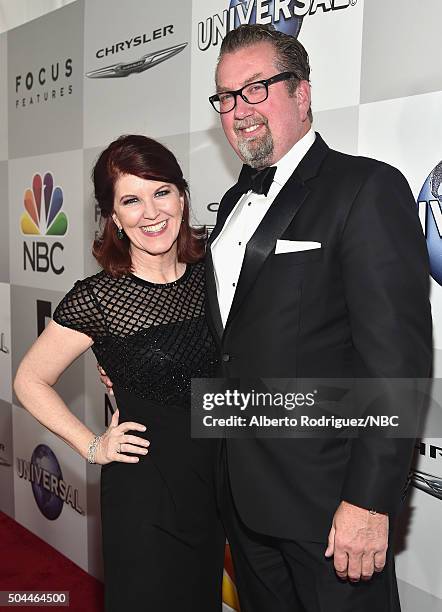 73rd ANNUAL GOLDEN GLOBE AWARDS -- Pictured: Actress Kate Flannery and Chris Haston attend NBCUniversal's Golden Globes Post-Party Sponsored by...