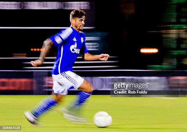 Junior Caicara of FC Schalke 04 in action during the match against the Fort Lauderdale Strikers at the ESPN Wide World of Sports Complex on January...