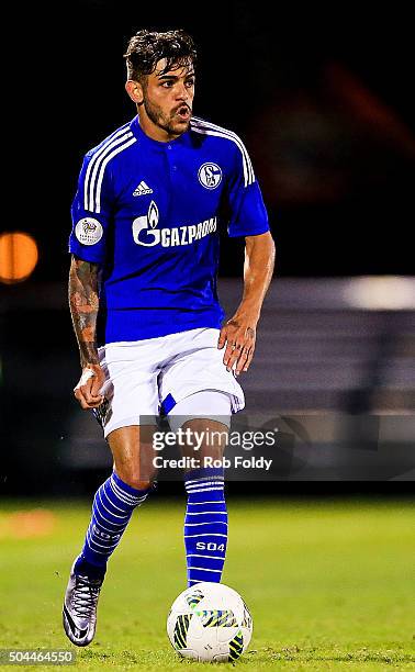 Junior Caicara of FC Schalke 04 in action during the match against the Fort Lauderdale Strikers at the ESPN Wide World of Sports Complex on January...