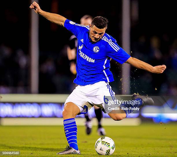 Sead Kolasinac of FC Schalke 04 in action during the match against the Fort Lauderdale Strikers at the ESPN Wide World of Sports Complex on January...