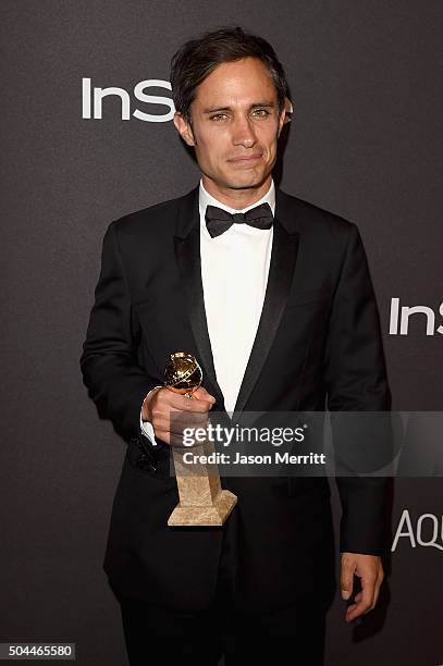 Actor Gael Garcia Bernal attends The 2016 InStyle And Warner Bros. 73rd Annual Golden Globe Awards Post-Party at The Beverly Hilton Hotel on January...