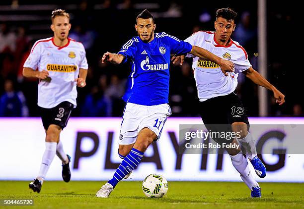 Younes Belhanda of FC Schalke 04 in action during the match against the Fort Lauderdale Strikers at the ESPN Wide World of Sports Complex on January...