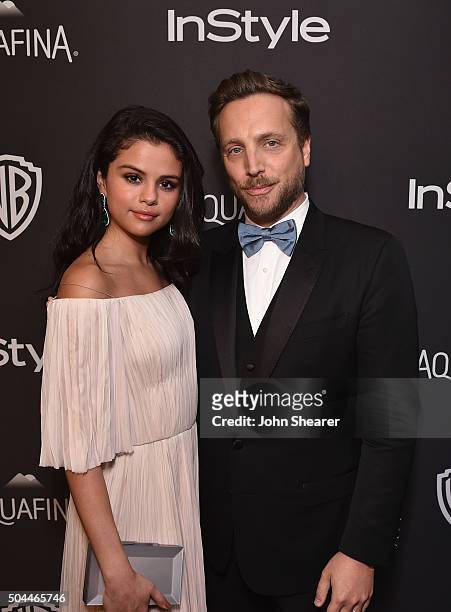 Actress Selena Gomez and InStyle Editorial Director Ariel Foxman attend The 2016 InStyle and Warner Bros. 73rd annual Golden Globe Awards Post-Party...