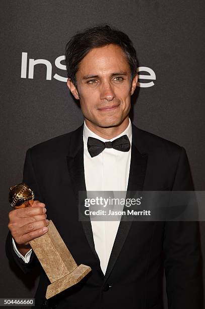 Actor Gael Garcia Bernal attends The 2016 InStyle And Warner Bros. 73rd Annual Golden Globe Awards Post-Party at The Beverly Hilton Hotel on January...