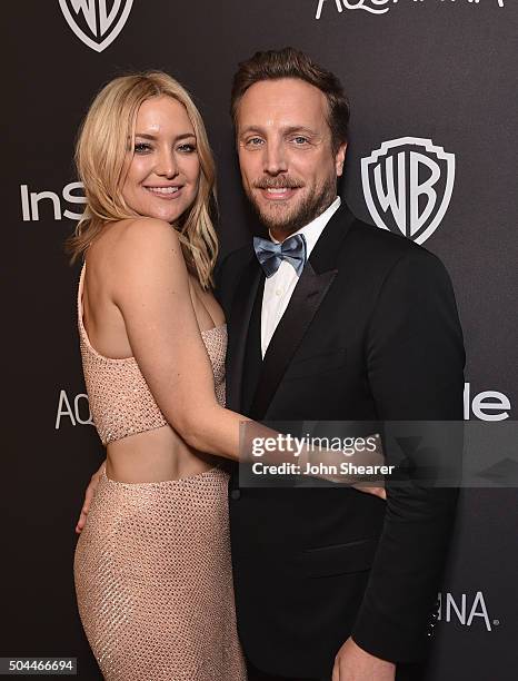 Actress Kate Hudson and InStyle Editorial Director Ariel Foxman attend The 2016 InStyle and Warner Bros. 73rd annual Golden Globe Awards Post-Party...