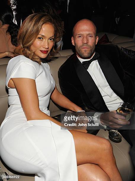 Actress/singer Jennifer Lopez and actor Jason Statham attend The 2016 InStyle and Warner Bros. 73rd annual Golden Globe Awards Post-Party at The...