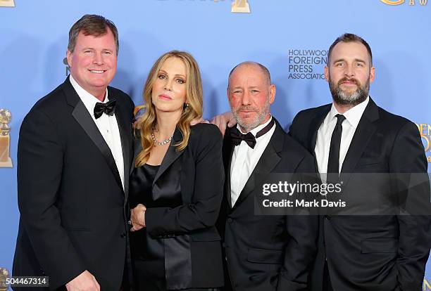 Producers James W. Skotchdopole, Mary Parent, Steve Golin and Keith Redmon, winners of Best Motion Picture - Drama for Motion Picture for "The...