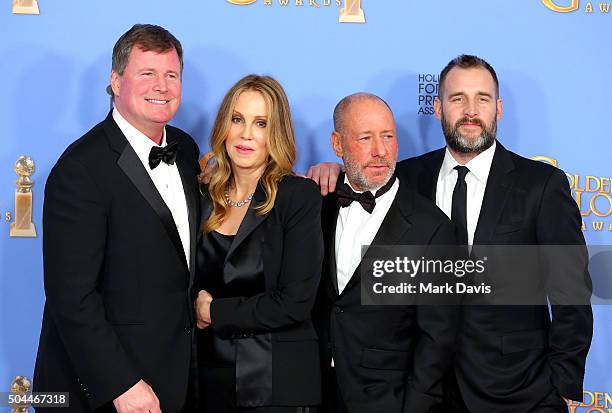 Producers James W. Skotchdopole, Mary Parent, Steve Golin and Keith Redmon, winners of Best Motion Picture - Drama for Motion Picture for "The...