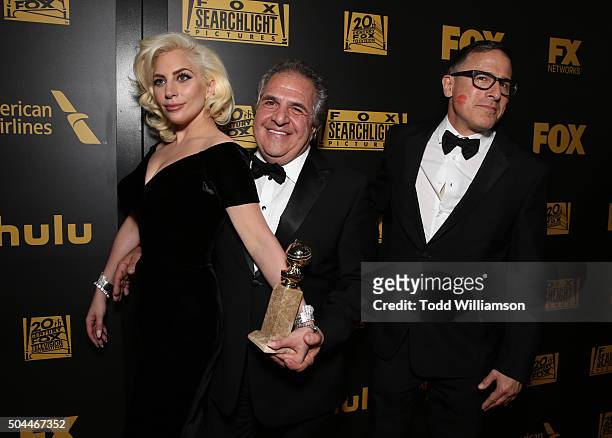 Actress/recording artist Lady Gaga, winner of the Best Performance by an Actress in a Limited Series or a Motion Picture Made for Television award...
