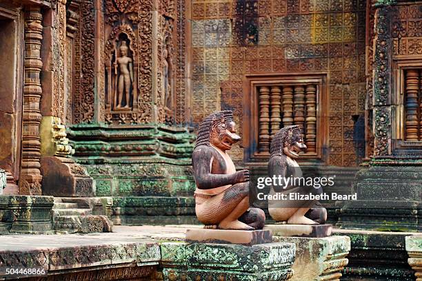 banteay srei temple, cambodia - banteay srei stock pictures, royalty-free photos & images