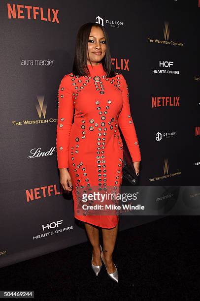 Actress Garcelle Beauvais attends The Weinstein Company and Netflix Golden Globe Party, presented with DeLeon Tequila, Laura Mercier, Lindt...