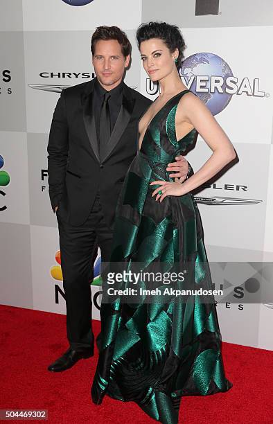 Actors Peter Facinelli and Jaimie Alexander attend Universal, NBC, Focus Features and E! Entertainment Golden Globe Awards After Party sponsored by...