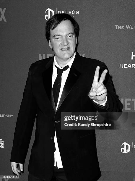 Director Quentin Tarantino An alternative view of the 2016 Weinstein Company and Netflix Golden Globe Awards After Party held at the Beverly Hilton...