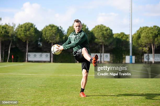 Uffe Bech is pictured during a training session of Hannover during Hannover 96 training camp on January 10, 2016 in Belek, Turkey.