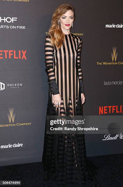 Actress Jaime King attends the 2016 Weinstein Company and Netflix Golden Globe Awards After Party at The Beverly Hilton on January 10, 2016 in Los...