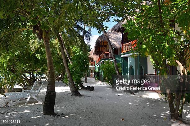 maldivian bungalows - male imagens e fotografias de stock