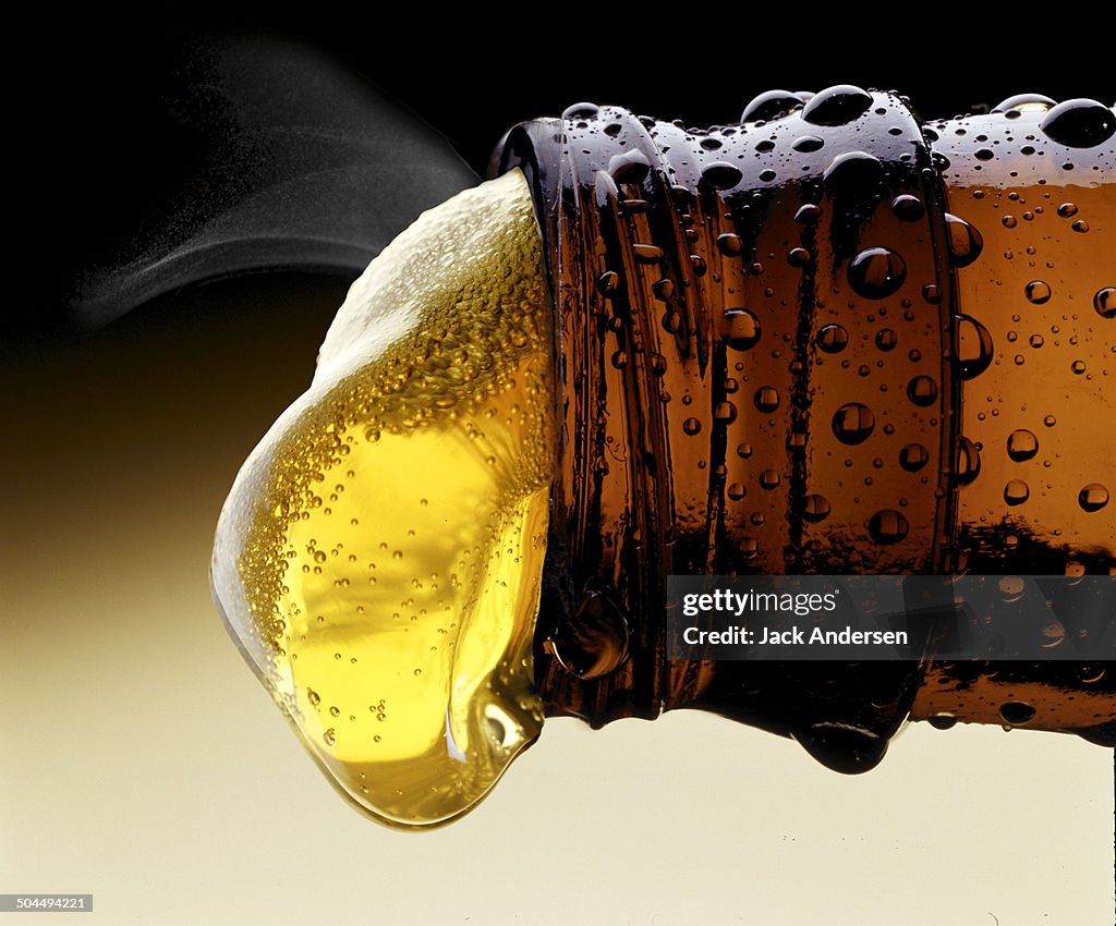 Beer Pouring from Beer Bottle