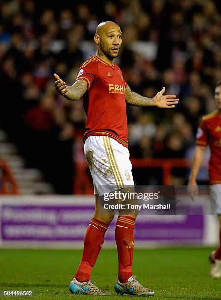 Kelvin Wilson of Nottingham Forest during The Emirates FA Cup Third Round match between Nottingham Forest and Queens Park Rangers at City Ground on...