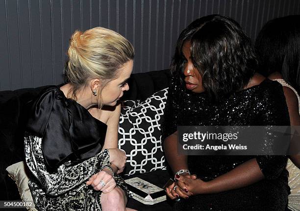 Actresses Taryn Manning and Uzo Aduba attends The Weinstein Company and Netflix Golden Globe Party, presented with DeLeon Tequila, Laura Mercier,...